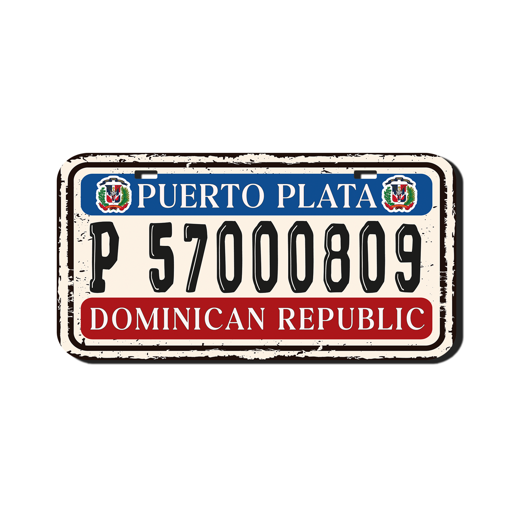PLACA RD RAYA AZUL Y ROJA